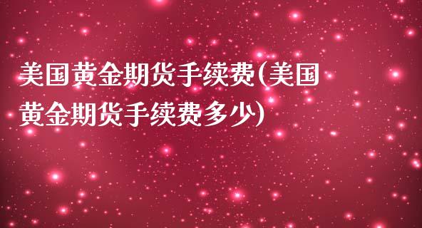 美国黄金期货手续费(美国黄金期货手续费多少) (https://www.njaxzs.com/) 期货行情 第1张