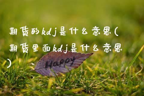 期货的kdj是什么意思(期货里面kdj是什么意思) (https://www.njaxzs.com/) 期货直播间 第1张