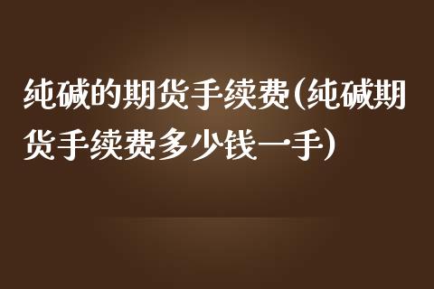 纯碱的期货手续费(纯碱期货手续费多少钱一手) (https://www.njaxzs.com/) 期货直播间 第1张