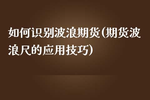 如何识别波浪期货(期货波浪尺的应用技巧) (https://www.njaxzs.com/) 期货投资 第1张