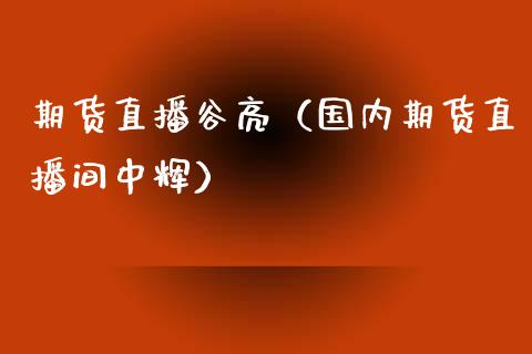 期货直播谷亮（国内期货直播间中辉） (https://www.njaxzs.com/) 期货直播间 第1张