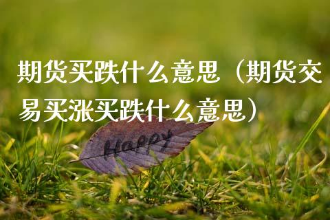 期货买跌什么意思（期货交易买涨买跌什么意思） (https://www.njaxzs.com/) 期货行情 第1张