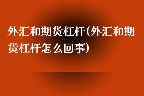 外汇和期货杠杆(外汇和期货杠杆怎么回事) (https://www.njaxzs.com/) 黄金期货 第1张