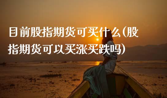 目前股指期货可买什么(股指期货可以买涨买跌吗) (https://www.njaxzs.com/) 内盘期货 第1张