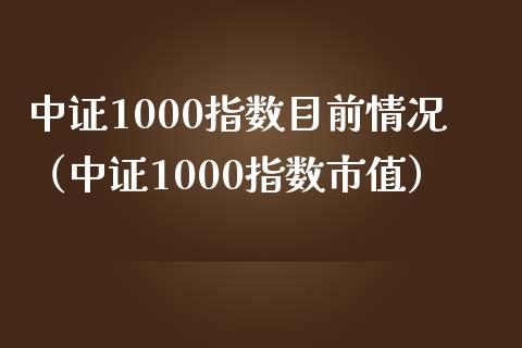 中证1000指数目前情况（中证1000指数市值） (https://www.njaxzs.com/) 期货直播间 第1张