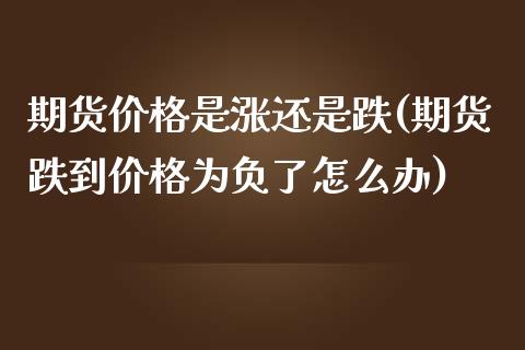 期货价格是涨还是跌(期货跌到价格为负了怎么办) (https://www.njaxzs.com/) 期货开户 第1张