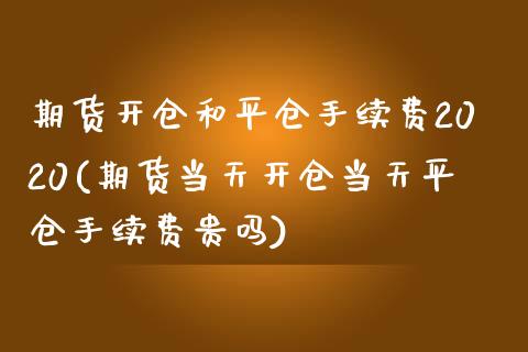 期货开仓和平仓手续费2020(期货当天开仓当天平仓手续费贵吗) (https://www.njaxzs.com/) 内盘期货 第1张