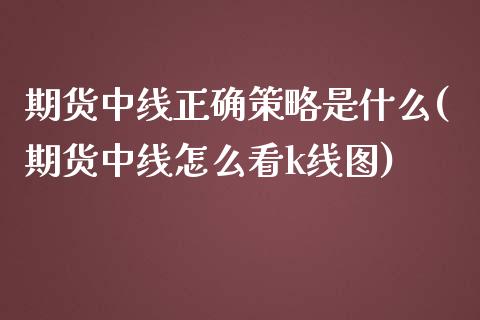 期货中线正确策略是什么(期货中线怎么看k线图) (https://www.njaxzs.com/) 内盘期货 第1张