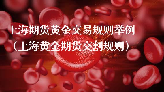 上海期货黄金交易规则举例（上海黄金期货交割规则） (https://www.njaxzs.com/) 黄金期货 第1张