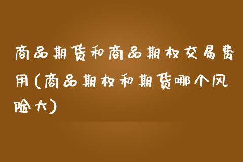 商品期货和商品期权交易费用(商品期权和期货哪个风险大) (https://www.njaxzs.com/) 期货开户 第1张