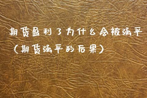 期货盈利了为什么会被强平（期货强平的后果） (https://www.njaxzs.com/) 期货行情 第1张