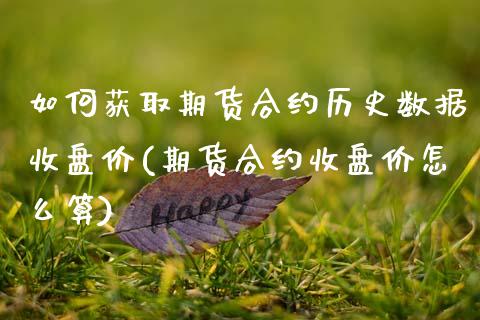 如何获取期货合约历史数据收盘价(期货合约收盘价怎么算) (https://www.njaxzs.com/) 期货开户 第1张