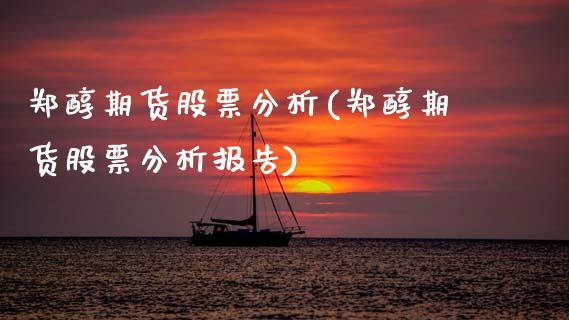 郑醇期货股票分析(郑醇期货股票分析报告) (https://www.njaxzs.com/) 期货直播间 第1张