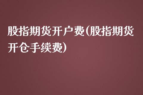 股指期货开户费(股指期货开仓手续费) (https://www.njaxzs.com/) 期货开户 第1张