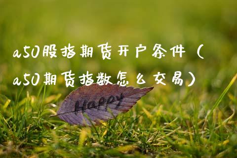 a50股指期货开户条件（a50期货指数怎么交易） (https://www.njaxzs.com/) 黄金期货 第1张