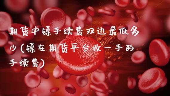 期货沪镍手续费双边最低多少(镍在期货平台收一手的手续费) (https://www.njaxzs.com/) 期货行情 第1张