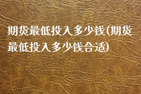 期货最低投入多少钱(期货最低投入多少钱合适) (https://www.njaxzs.com/) 期货直播间 第1张