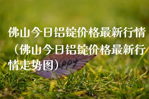佛山今日铝锭最新行情（佛山今日铝锭最新行情走势图） (https://www.njaxzs.com/) 期货开户 第1张