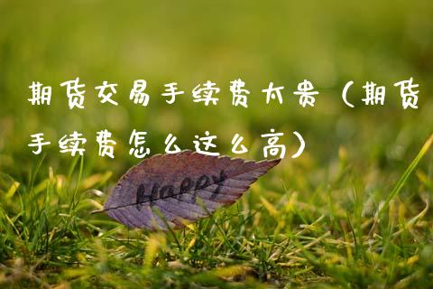 期货交易手续费太贵（期货手续费怎么这么高） (https://www.njaxzs.com/) 期货行情 第1张