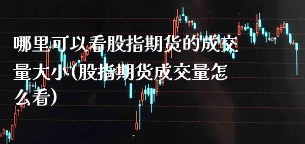 哪里可以看股指期货的成交量大小(股指期货成交量怎么看) (https://www.njaxzs.com/) 原油期货 第1张