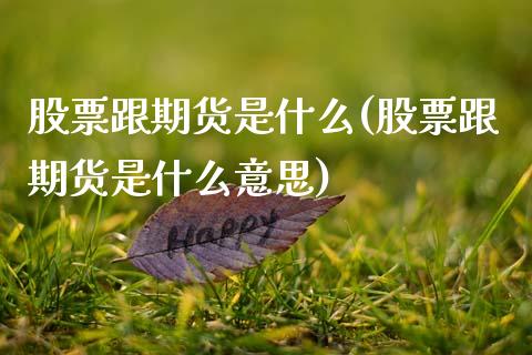 股票跟期货是什么(股票跟期货是什么意思) (https://www.njaxzs.com/) 期货直播间 第1张