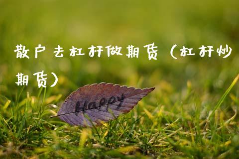 散户去杠杆做期货（杠杆炒期货） (https://www.njaxzs.com/) 黄金期货 第1张