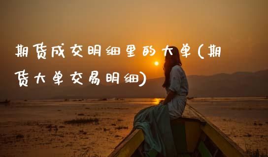 期货成交明细里的大单(期货大单交易明细) (https://www.njaxzs.com/) 期货直播间 第1张