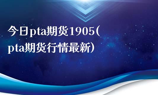今日pta期货1905(pta期货行情最新) (https://www.njaxzs.com/) 内盘期货 第1张