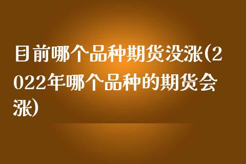 目前哪个品种期货没涨(2022年哪个品种的期货会涨) (https://www.njaxzs.com/) 期货行情 第1张