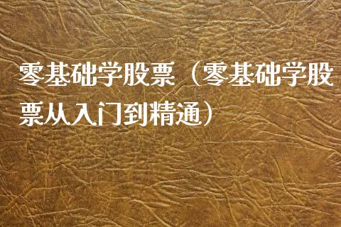 零基础学股票（零基础学股票从入门到精通） (https://www.njaxzs.com/) 内盘期货 第1张