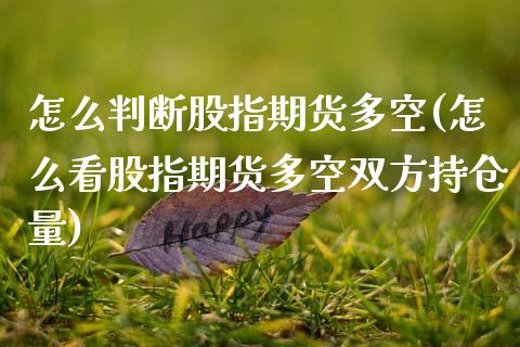 怎么判断股指期货多空(怎么看股指期货多空双方持仓量) (https://www.njaxzs.com/) 内盘期货 第1张