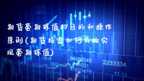 期货套期保值的目的和操作原则(期货投资如何有效实现套期保值) (https://www.njaxzs.com/) 内盘期货 第1张