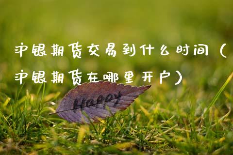 沪银期货交易到什么时间（沪银期货在哪里开户） (https://www.njaxzs.com/) 期货直播间 第1张