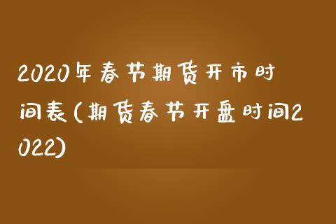 2020年春节期货开市时间表(期货春节开盘时间2022) (https://www.njaxzs.com/) 内盘期货 第1张