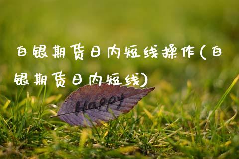 白银期货日内短线操作(白银期货日内短线) (https://www.njaxzs.com/) 期货直播间 第1张