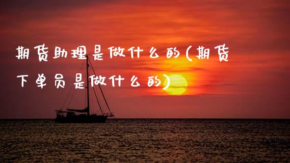 期货助理是做什么的(期货下单员是做什么的) (https://www.njaxzs.com/) 黄金期货 第1张