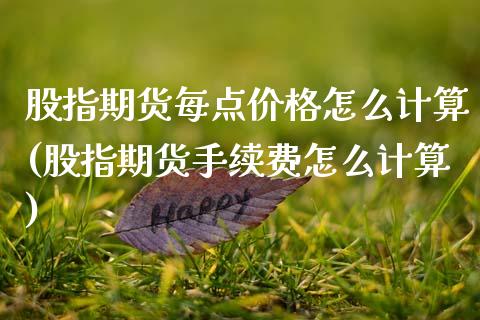 股指期货每点价格怎么计算(股指期货手续费怎么计算) (https://www.njaxzs.com/) 期货开户 第1张