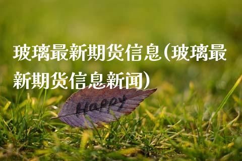 玻璃最新期货信息(玻璃最新期货信息新闻) (https://www.njaxzs.com/) 期货行情 第1张