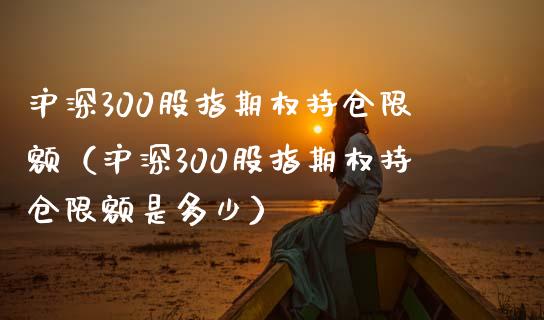 沪深300股指期权持仓限额（沪深300股指期权持仓限额是多少） (https://www.njaxzs.com/) 期货直播间 第1张