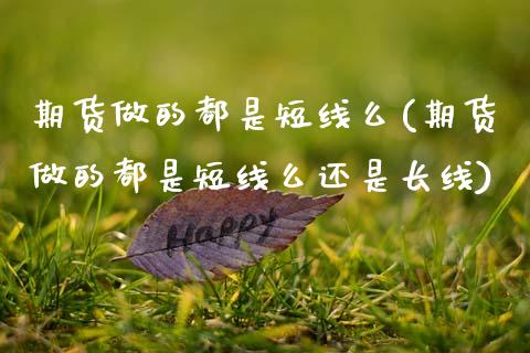 期货做的都是短线么(期货做的都是短线么还是长线) (https://www.njaxzs.com/) 内盘期货 第1张