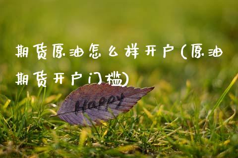 期货原油怎么样开户(原油期货开户门槛) (https://www.njaxzs.com/) 黄金期货 第1张