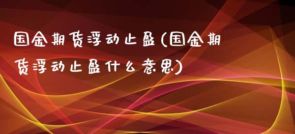 国金期货浮动止盈(国金期货浮动止盈什么意思) (https://www.njaxzs.com/) 期货行情 第1张