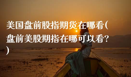 美国盘前股指期货在哪看(盘前美股期指在哪可以看?) (https://www.njaxzs.com/) 期货行情 第1张