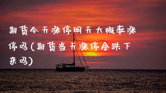 期货今天涨停明天大概率涨停吗(期货当天涨停会跌下来吗) (https://www.njaxzs.com/) 原油期货 第1张