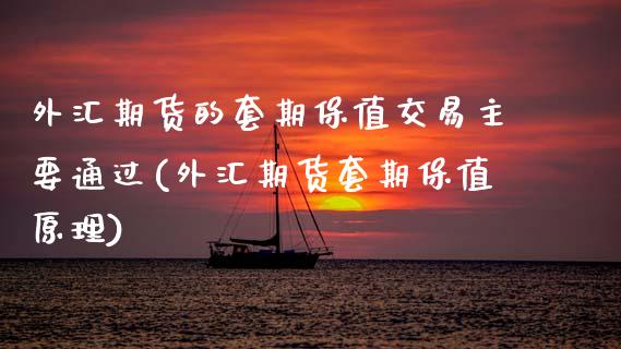 外汇期货的套期保值交易主要通过(外汇期货套期保值原理) (https://www.njaxzs.com/) 期货投资 第1张