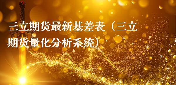 三立期货最新基差表（三立期货量化分析系统） (https://www.njaxzs.com/) 原油期货 第1张