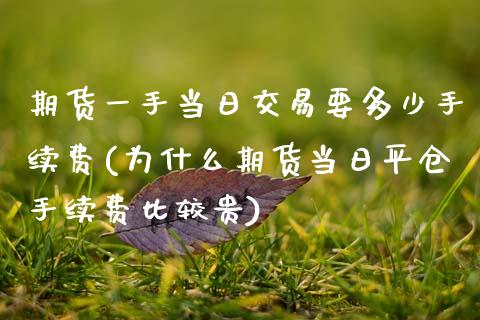 期货一手当日交易要多少手续费(为什么期货当日平仓手续费比较贵) (https://www.njaxzs.com/) 期货直播间 第1张