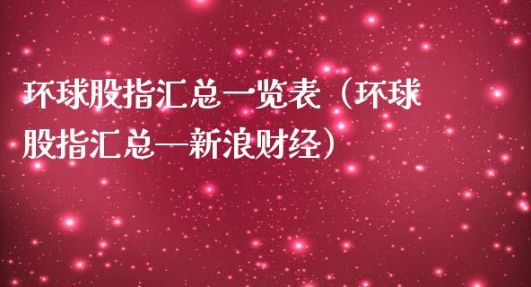 环球股指汇总一览表（环球股指汇总—新浪财经） (https://www.njaxzs.com/) 期货直播间 第1张