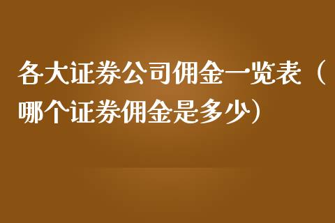 各大证券公司佣金一览表（哪个证券佣金是多少） (https://www.njaxzs.com/) 期货行情 第1张