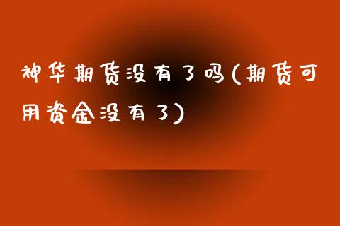 神华期货没有了吗(期货可用资金没有了) (https://www.njaxzs.com/) 黄金期货 第1张